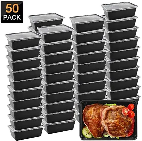 1000ml Microwavable Disposable plastic food storage container with lid