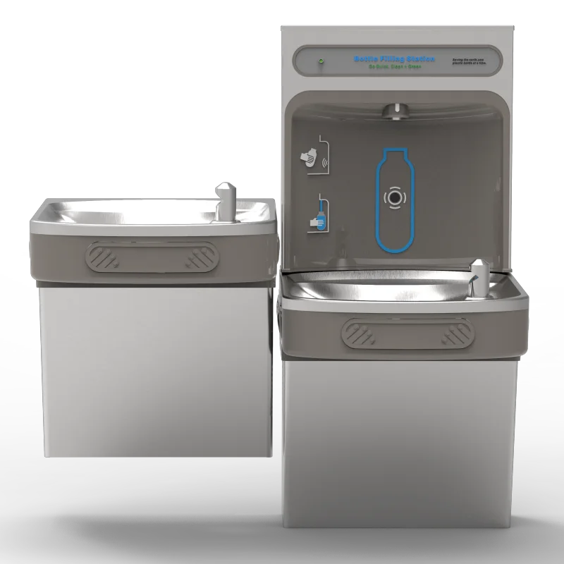 TB35-2DFC Wall Mount Hi-Lo ADA Filtered Water Cooler with Hand Free Bottle Filler