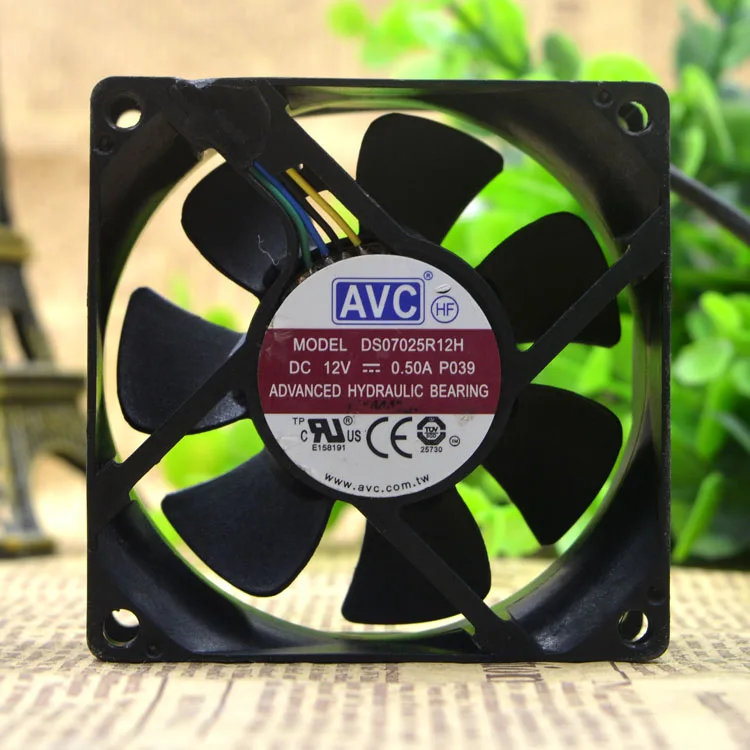 AVC 7025 12 В 0.50a 7 см 4-проводной большой объем воздуха шасси немой вентилятор ds07025r12h