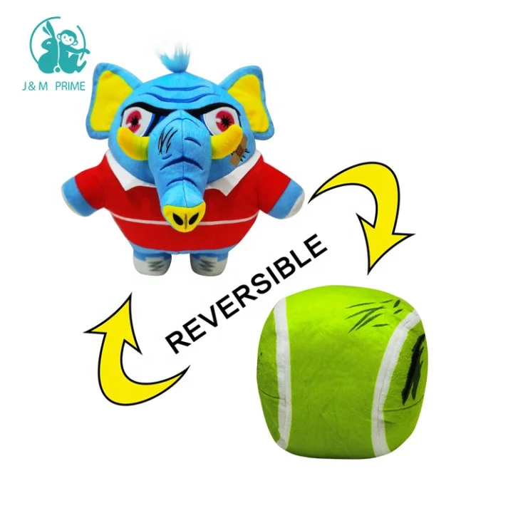 Funny Flip Ball Interesting Custom Handmade Cute Elephant Turn To Ball Reversible Plush Toy