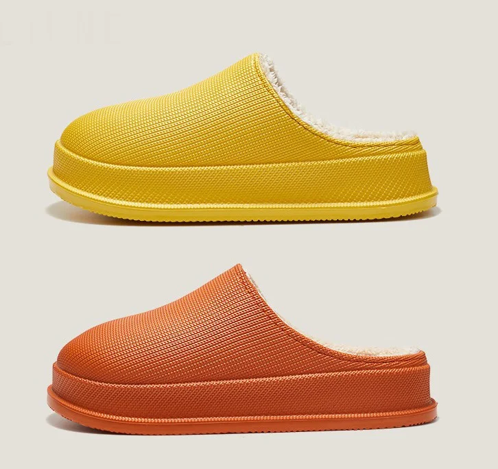 Customized Color LOGO EVA Material Waterproof Winter Women Warm Home Slippers with Memory Foam