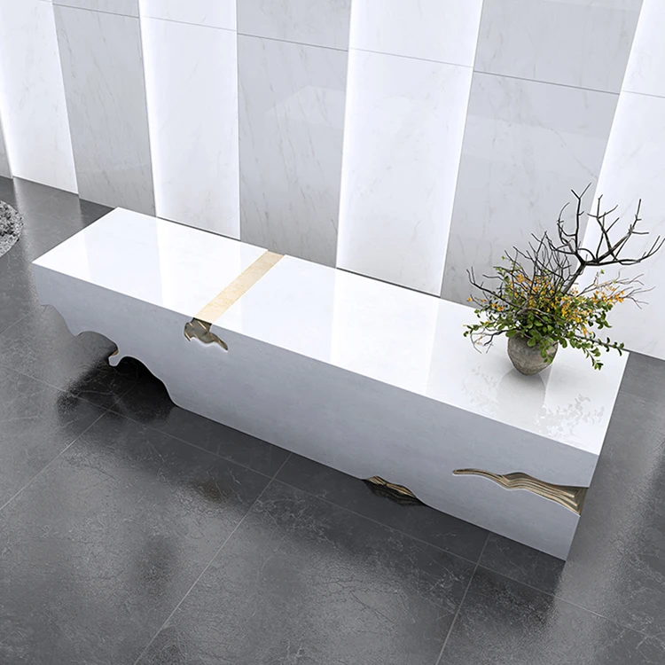 Artificial stone L Shaped Design Modern reception desk  Hotel Reception Counter white reception desk beauty salon