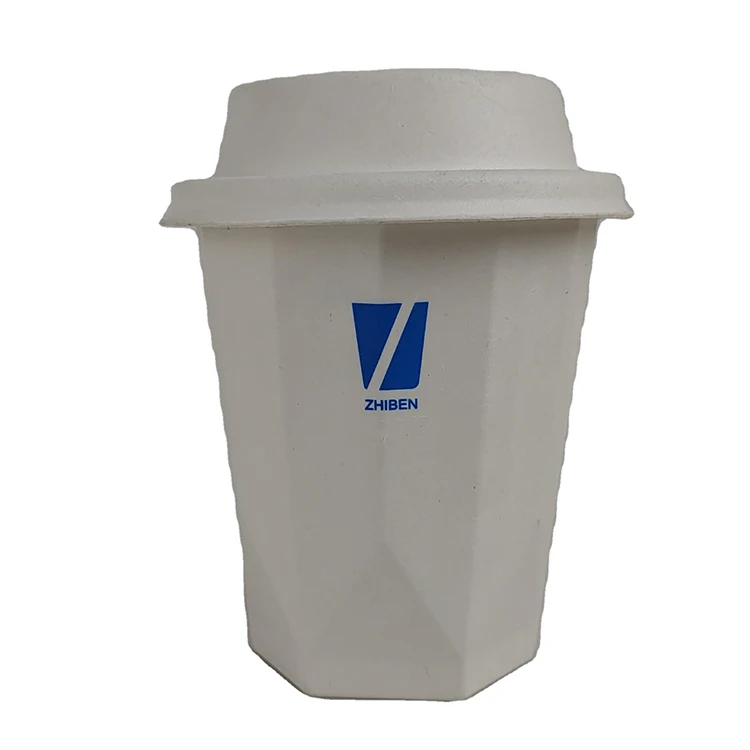 Compostable good quality bagasse sugarcane cup lid 90mm for 12oz 16oz 20oz coffee cup with lid
