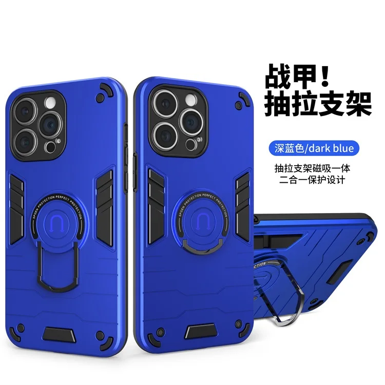 Armor Magnetic Holder Phone Case Full Protection PC+TPU Back Cover For ZTE Axon 60 Lite Blade A54/A34