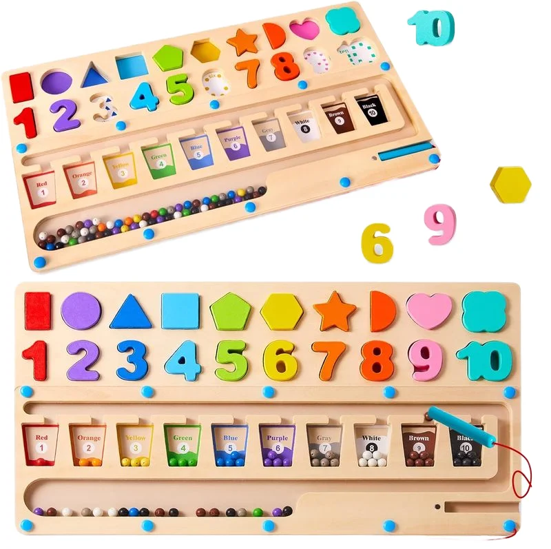 Montessori Educational Mathematics Game  Wooden Fruit Picking Toys Magnetic Apple Tree Baby Pick Fruit  Toys For Children