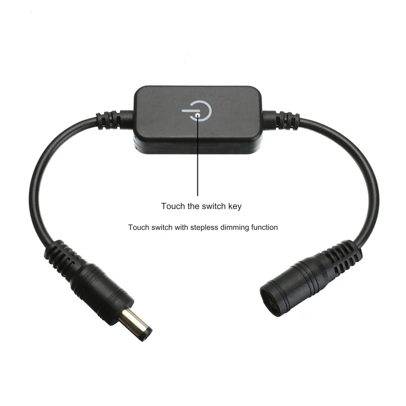 eSann LED Dimmer,LED Single Color Dimmer Controller DC 12V,Black DC Mini LED Dimmer Touch Switch