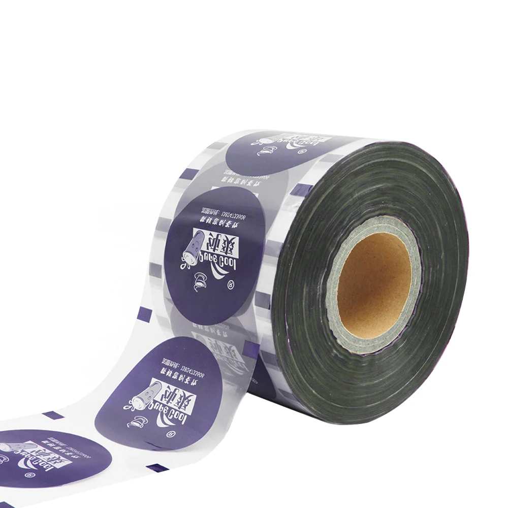 Transparent Printed Bottle Cover Lid Roll Seal Film In Roll For PET Cup Sealing