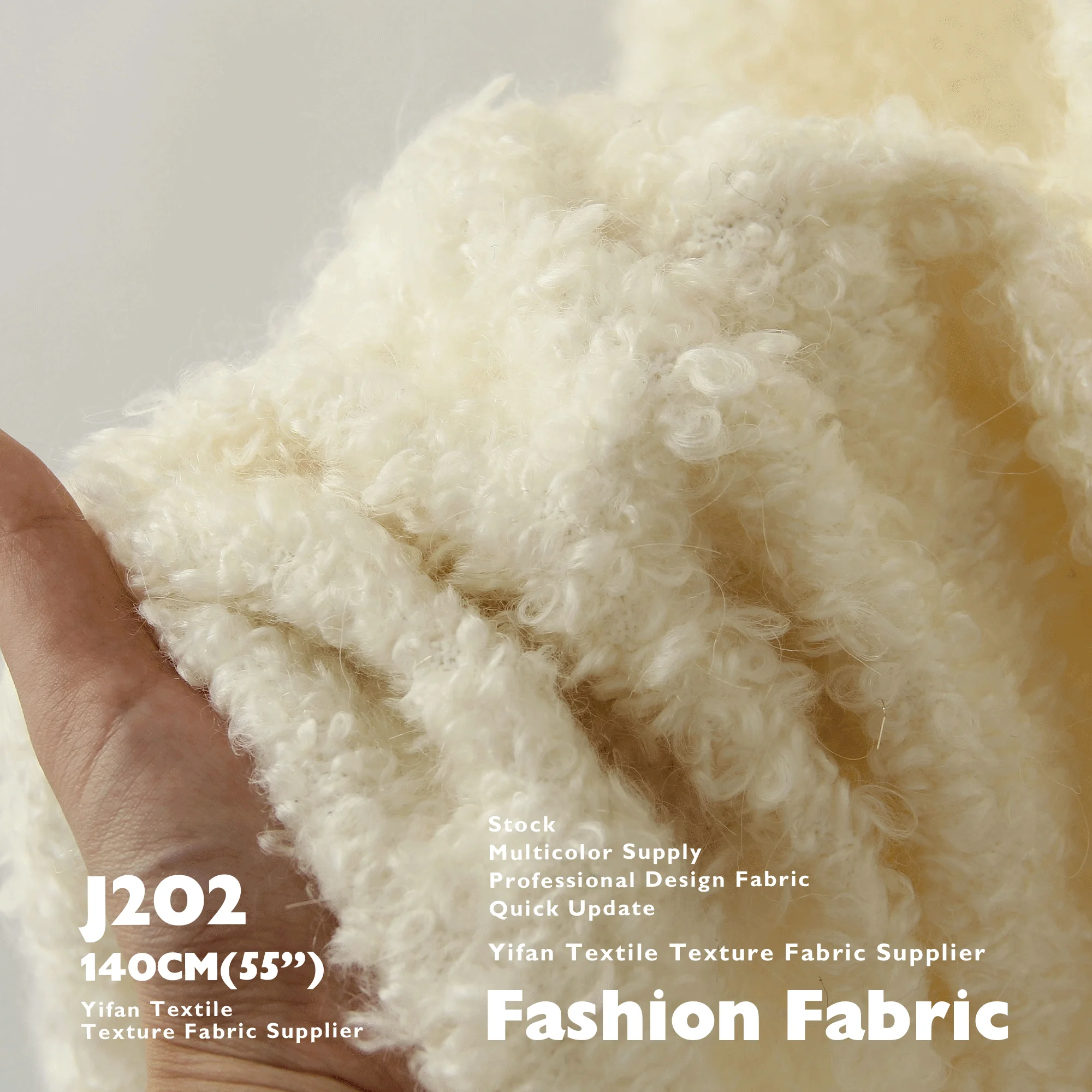 Thickened Bubble Mohair Curly Texture Cashmere Fabric For Coats Jackets And Sweaters