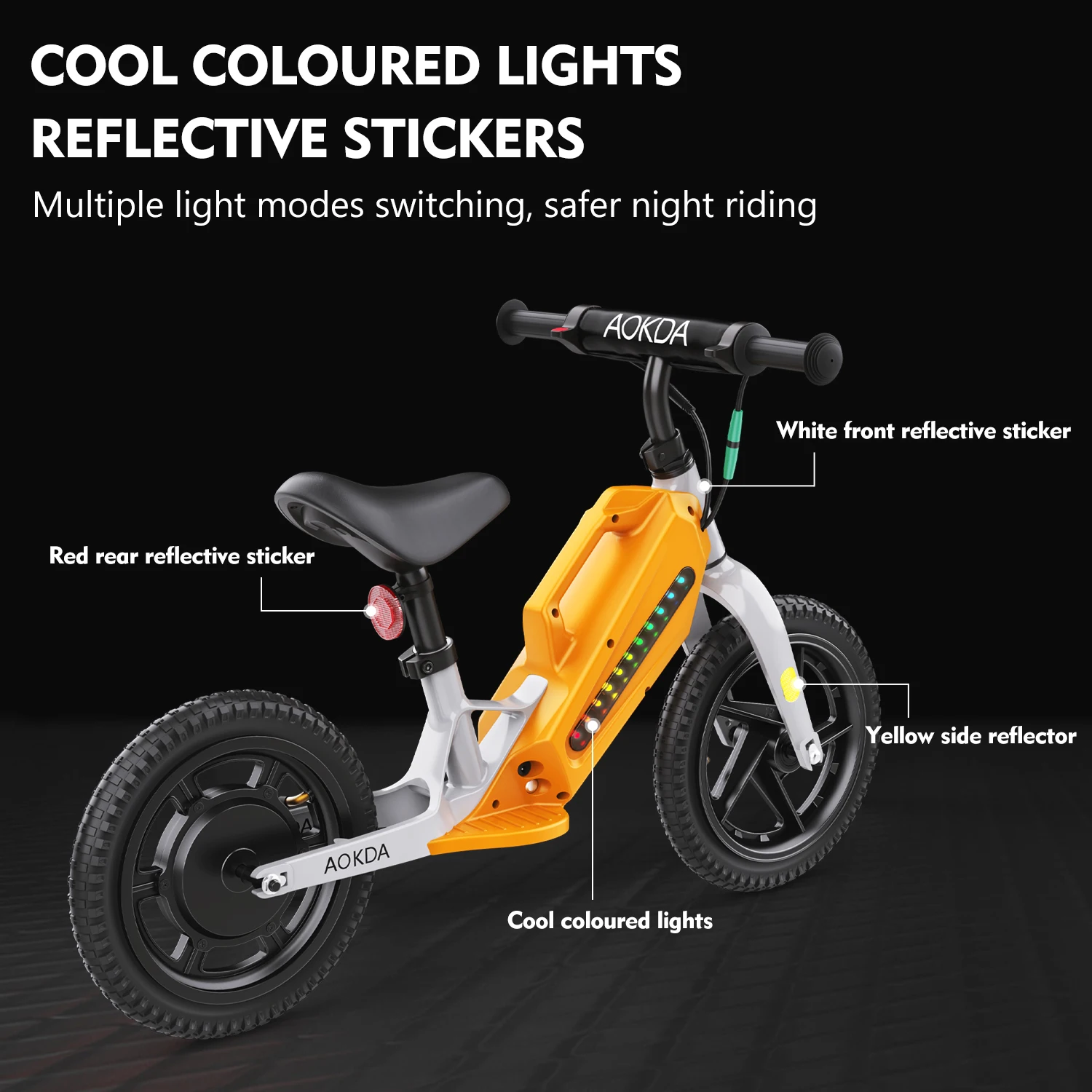 Children Mini Electric Bicycle US Stock AOKDA K8 21.6V 5.2Ah Lithium Battery Child Ebike 12 Inch Electric Dirt Bike for Kids