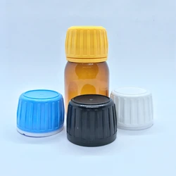 28mm Plastic Pilfer Proof Screw Cap Tamper Evident Cap Glass Syrup Bottles for Amber PE Size T Fom Corks Plastic Accept CN;JIA