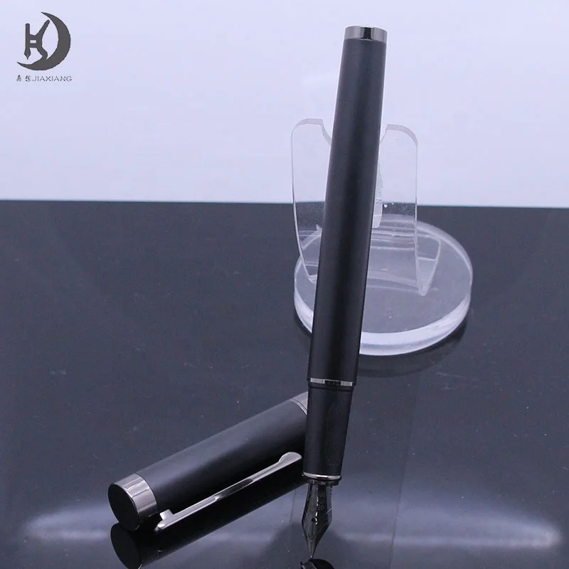 Premium Business gift Black Forest Fountain pen custom company logo polished black calligraphy writing pen