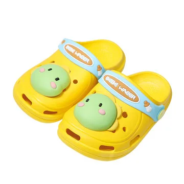 Новый дизайн 2021, садовая обувь с мультяшными животными, Детские повседневные уличные тапочки, Розовый Единорог