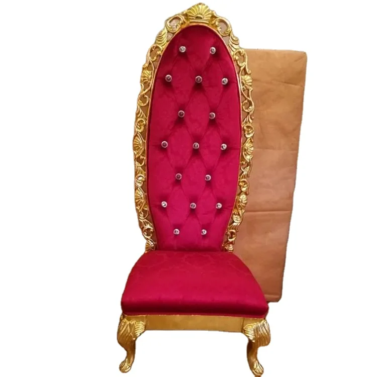 
commercial furniture hotel chair high back solid wood king throne luxury wedding chair 