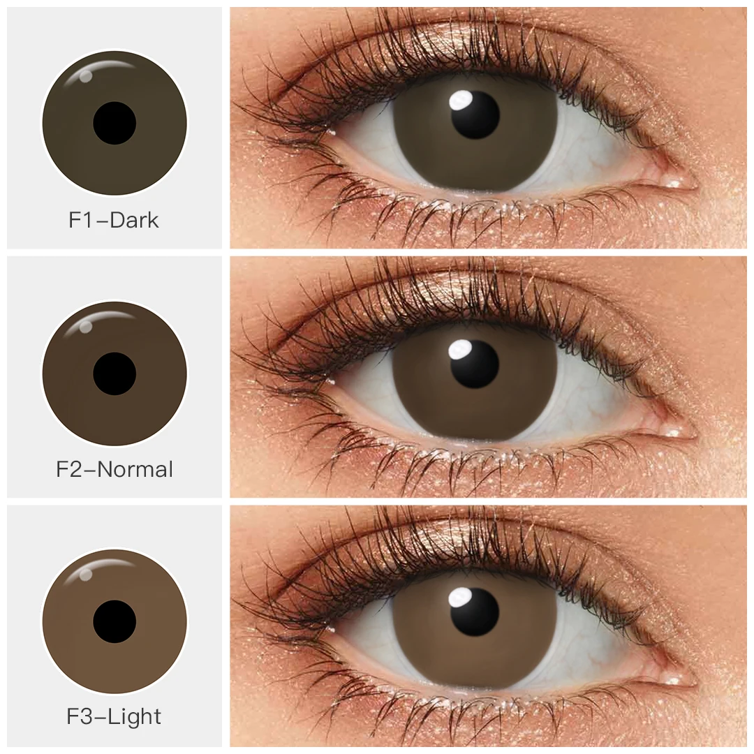Free sample pseyeche F Brown prosthesis lens color blind contact lenses colorblind lenses colored blind contacts