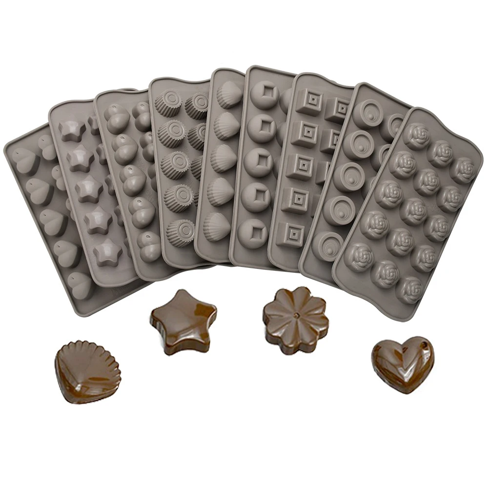 Butterfly leaf gumpaste bear sea shell moldes para chocolate con formas 15 pieces silicone chocolate molds