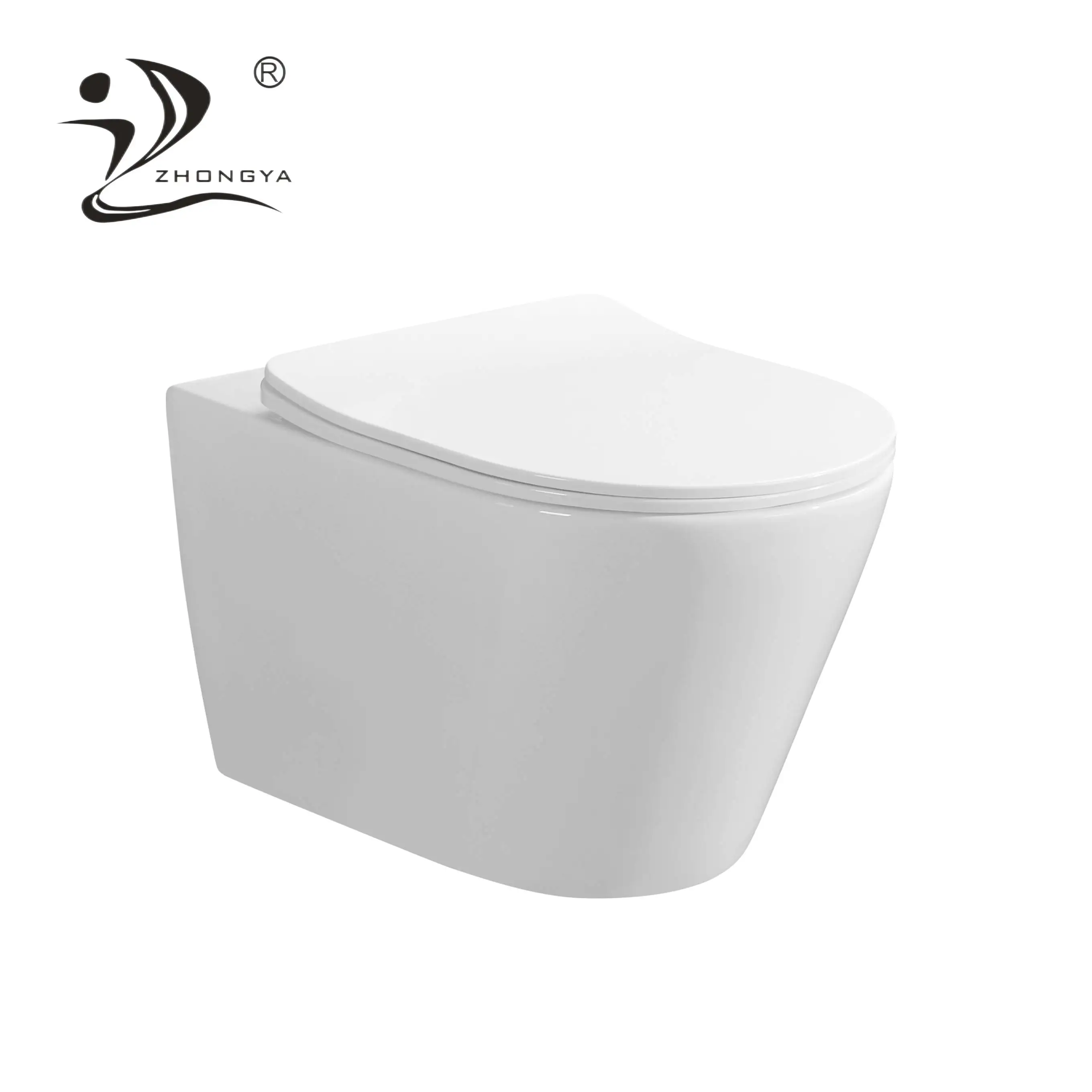 ZHONGYA Oem wall-hung toilet kit designer handicap marble Sanitary washdown toilet concealed cistern rimless wall hung wc toilet