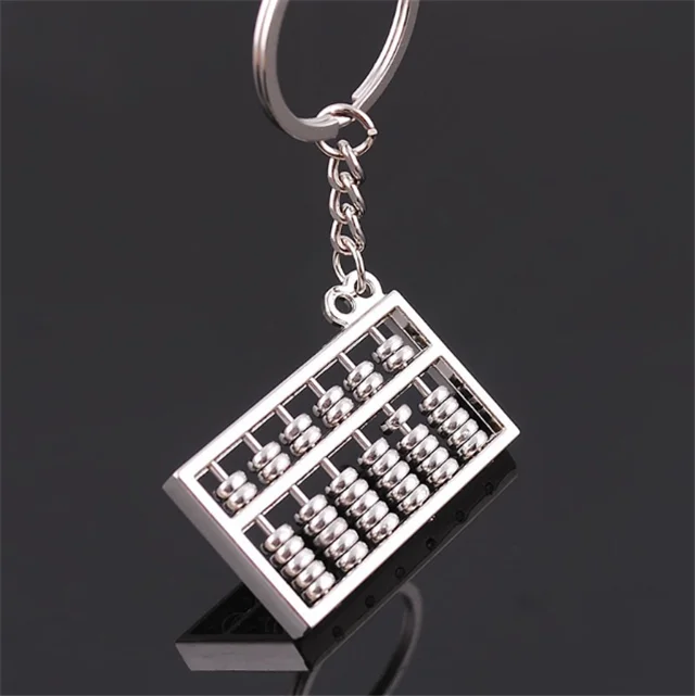 Hot selling ring metal key pendant mini abacus custom metal pop keychain cute