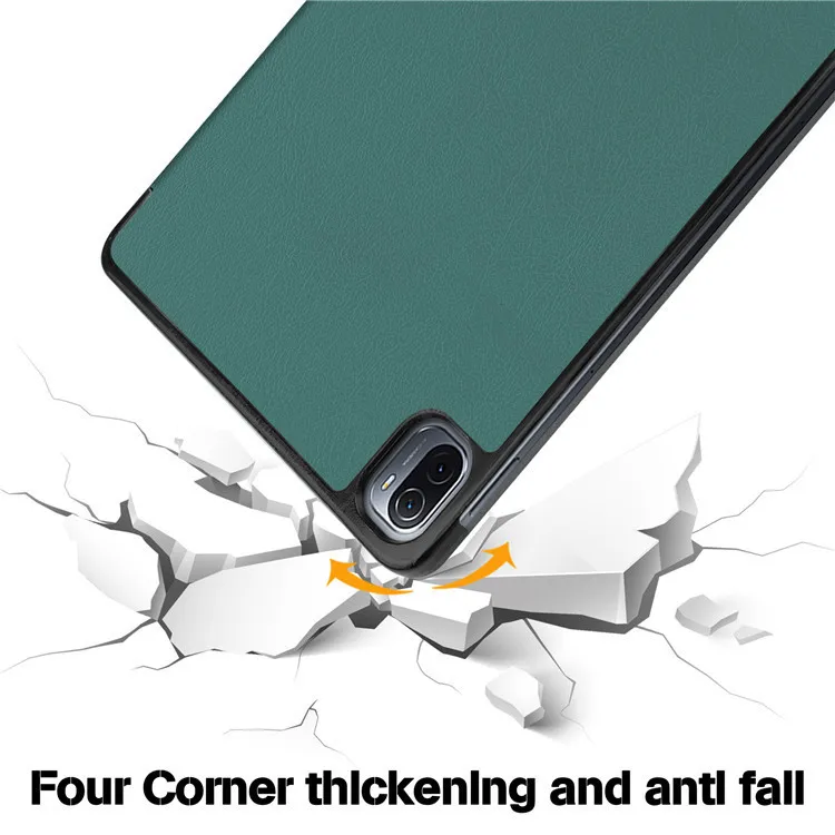 Factory wholesale luxury leather Magnetic PC tablet smart back cover case for xiaomi mi pad 5 pro case 2021