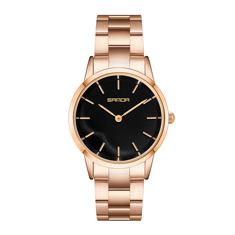 Черный циферблат Montres Pour Femme Relojes минималистичные кварцевые часы из нержавеющей стали часы для девочек
