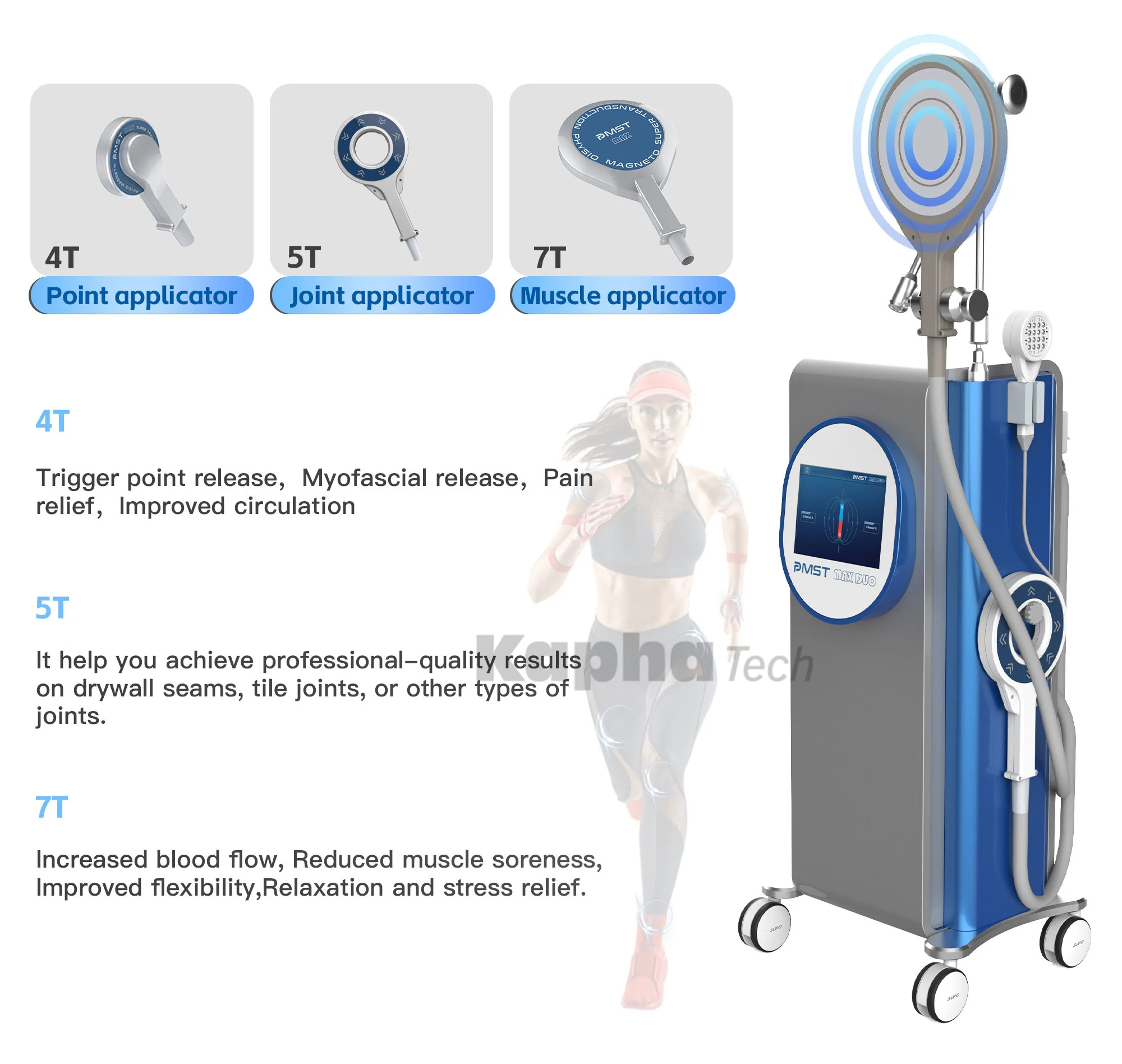 Newest Magneto Therapy Device High Inductive Super System Pmst Max Duo Super Transduction For Musculoskeletal Disorders
