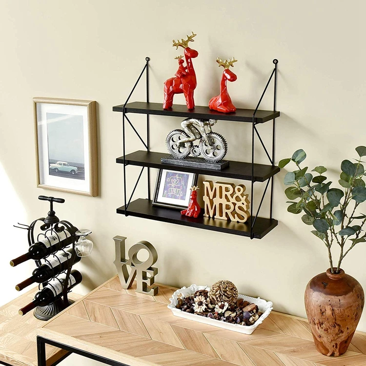 
Home Floating Shelves 3-Tier Wall Mounted wooden Wall Shelf for Bedroom, Bathroom, Living 