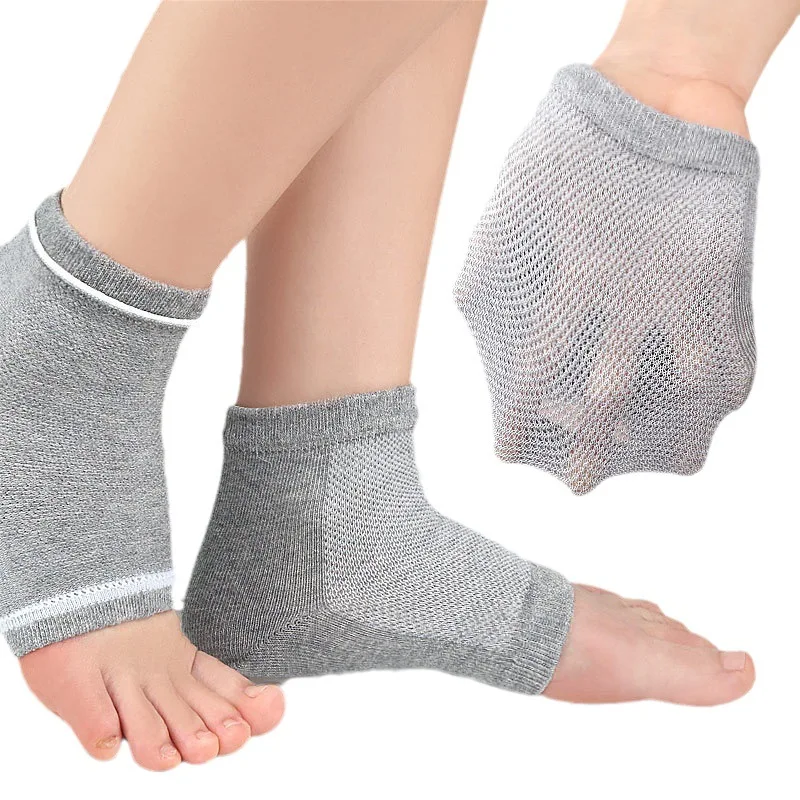 Colorful silicone gel moisturizing heel spa socks for cracked feet