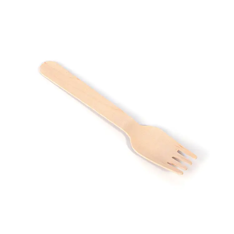 Serving custom eco-friendly Disposable Small Birch Single Use Cutlery Wooden Fork