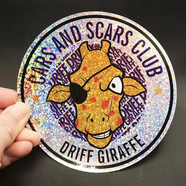 Cheap custom sparkly holographic glitter hologram sticker holo label