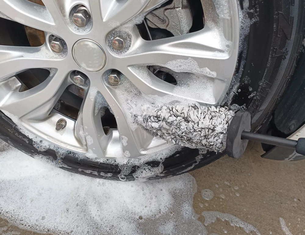 Microfiber Tire Rims Cleaning Brush Vehicle Soft Car Wheel Cleaning Brush