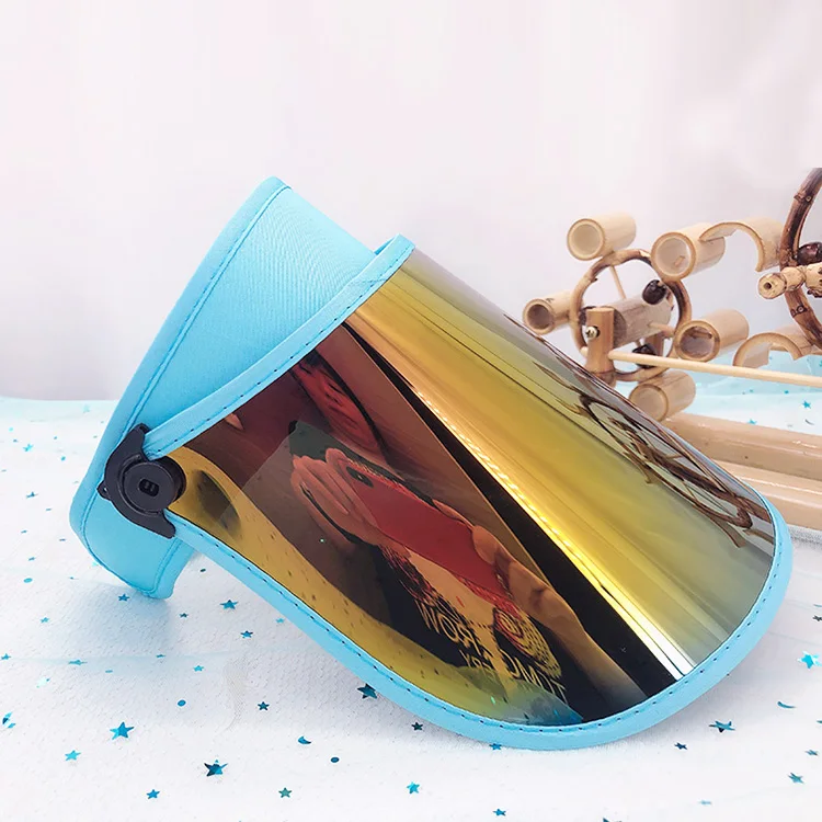 Fishing Colorful plastic pc sun visor cap for UV protection sun visor hat