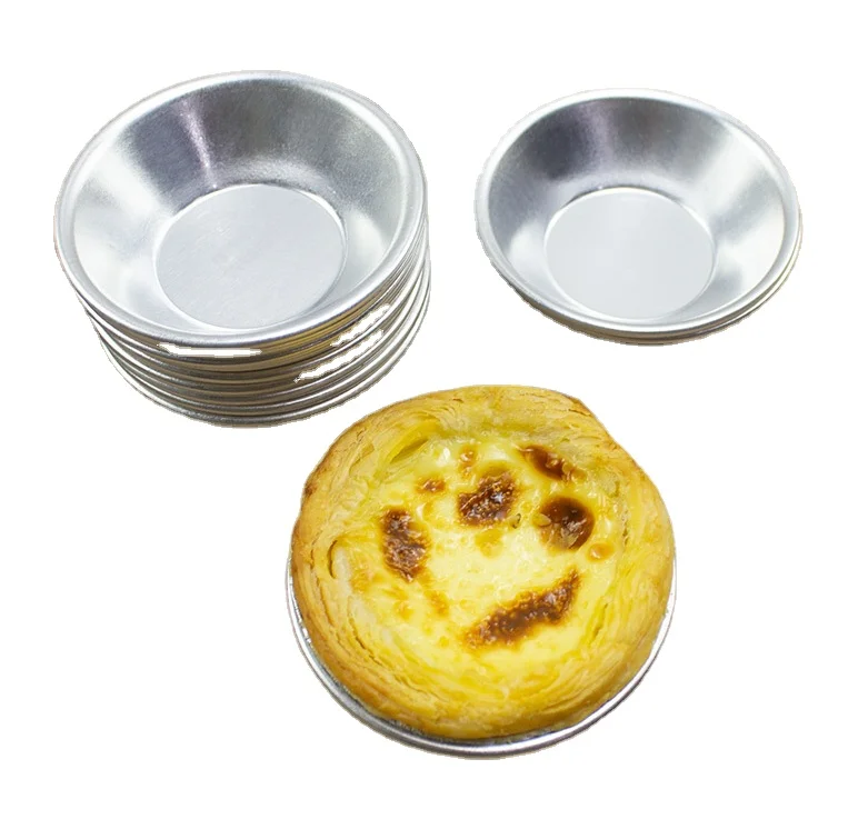 Egg Tart Molds Tiny Pie Tartlets Dessert Mold Pans Tin Puto Cup Bakeware Cake Cookie Mold, Round Nonstick