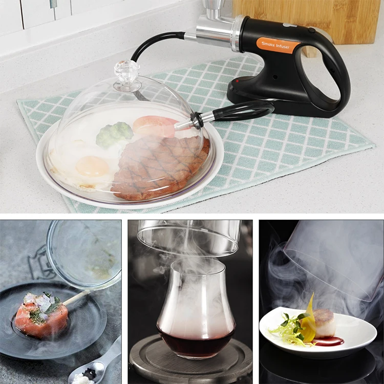 Infuser Smoker Kit Cocktail Whiskey Smoker Kit Old Fashioned Bourbon with 4 Flavored Smoking Wood Chips