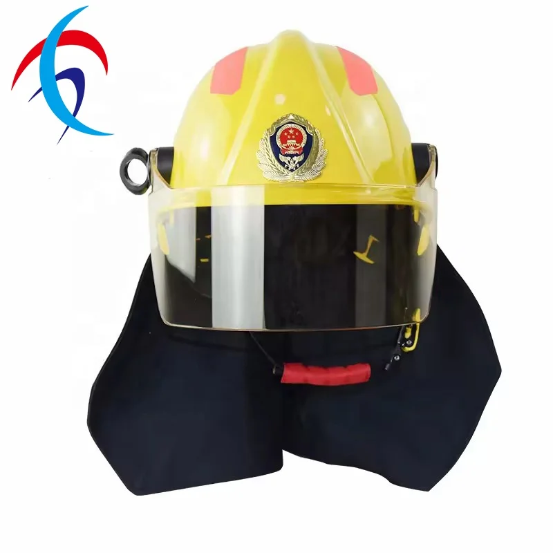OEM Fireman Safety Firefighting Reflective Helmets Red Yellow Hard Hat for Fire Fighting