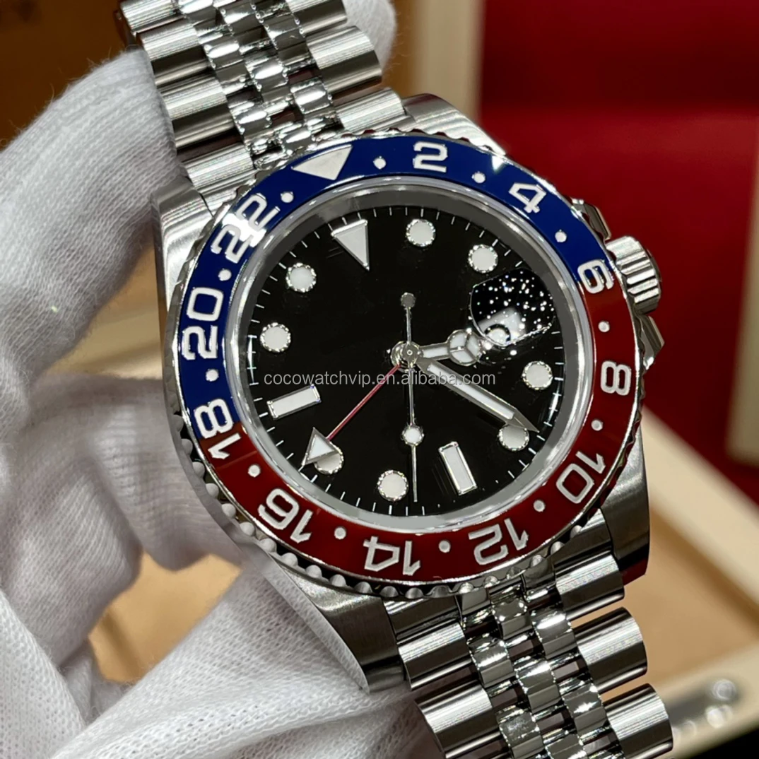 40 мм RLX роскошные часы GMT с 3285 механизмом полный комплект от чистой фабрики Высокое качество автоматические механические для
