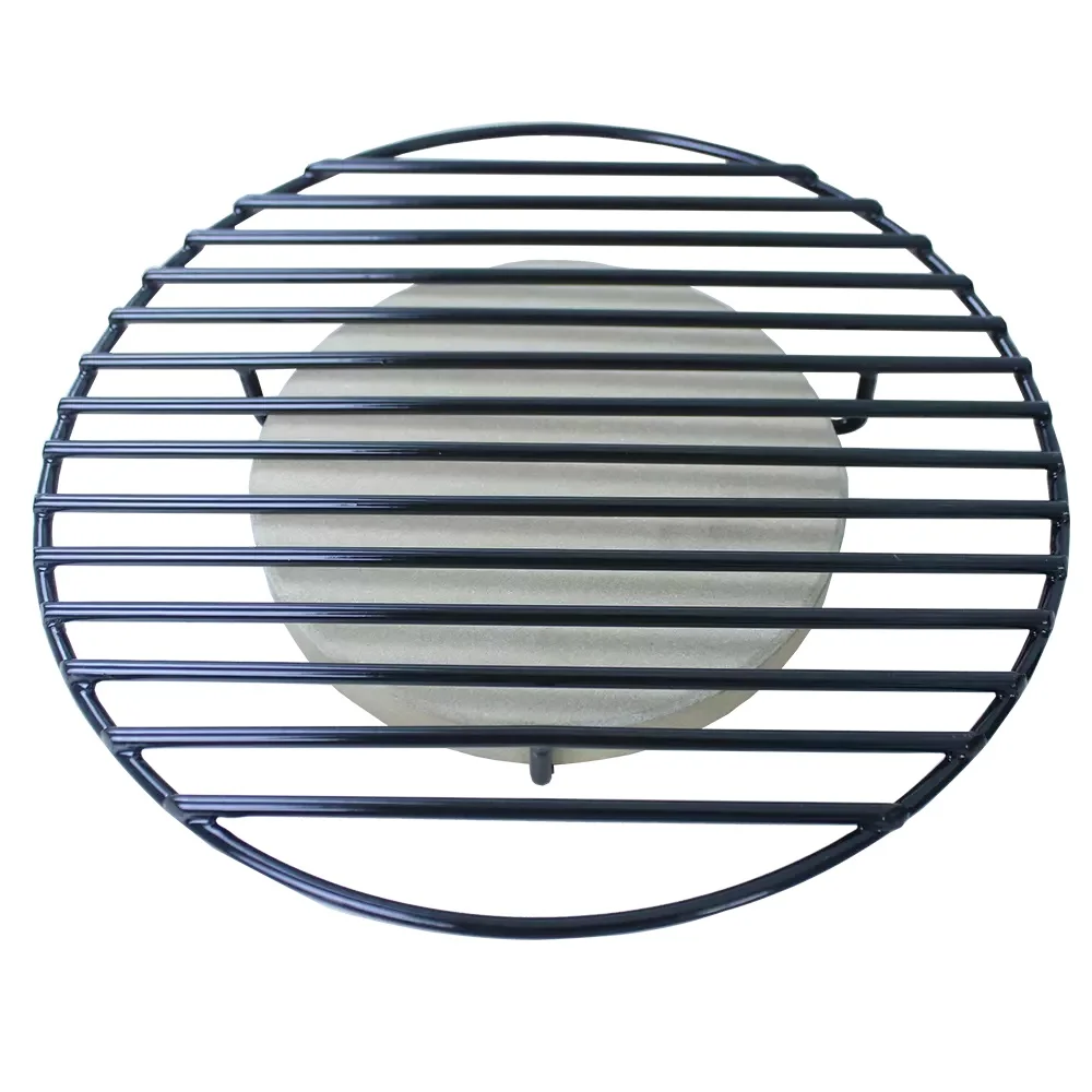 Kamado Grill Porcelain Enabled Steel Cooking Grid with 3 Legs included pizza stone