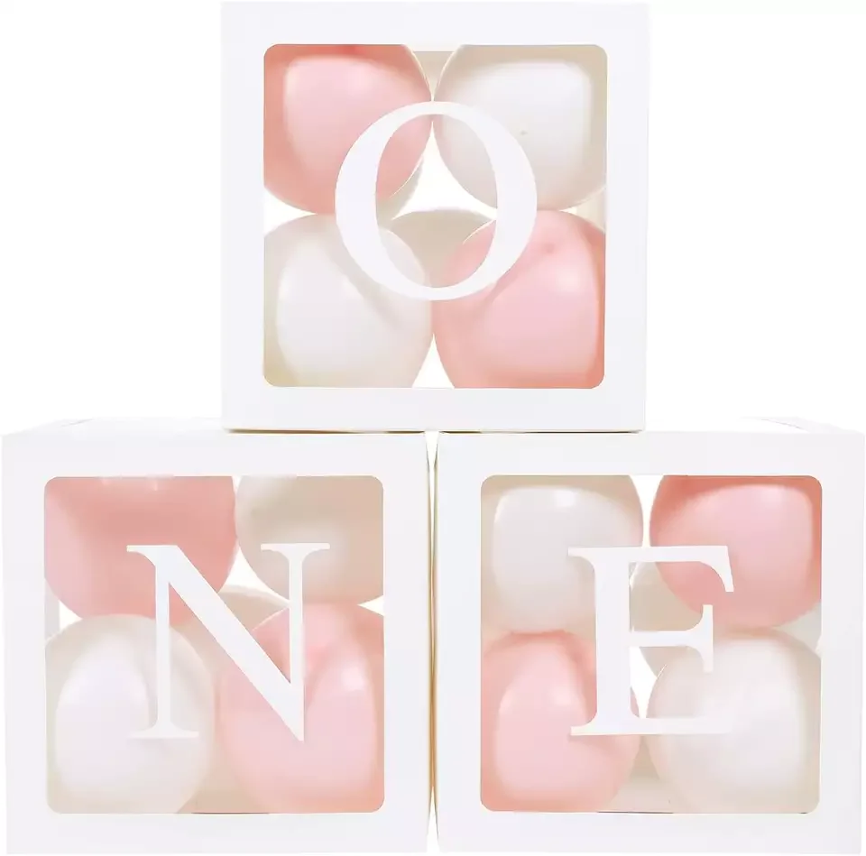 Balloon Box Baby Shower Party Set Gender Reveal Boys Girls Love Baby Shower Boxes Paper Letter Box Custom Letter