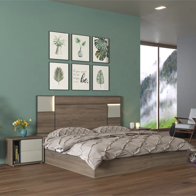 Мебель для спальни из Гуандуна, деревянная кровать, двухспальная кровать из МДФ, дизайн с ящиком для хранения