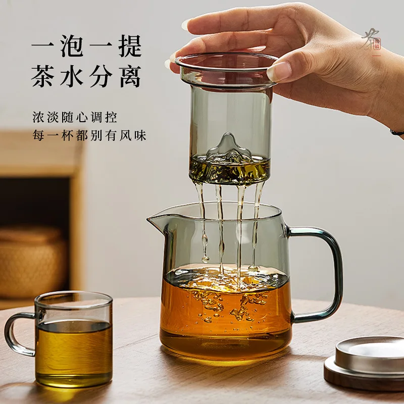 New High borosilicate Thickened Glass Cup mug With Lid For Tea And Water Separation Tea Cup With Tea Filter