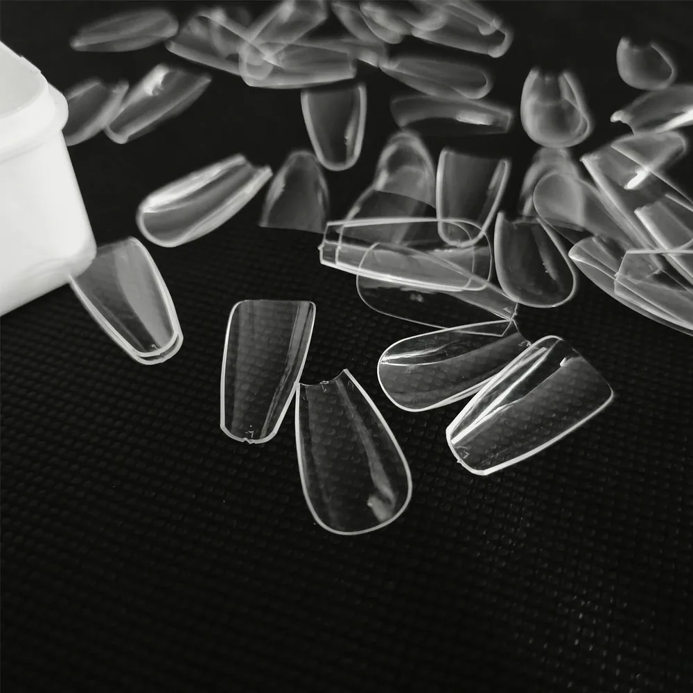 Короткий пресс для гроба Gelly сильный индивидуальный логотип акриловый ПММА удобные прямые ногти форма