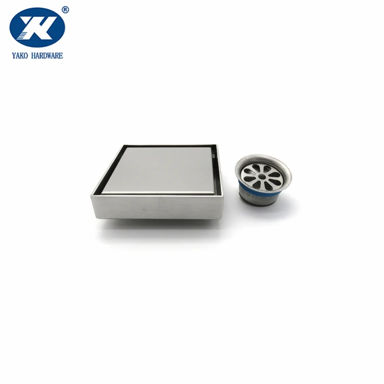 Stainless Steel Tile Insert Anti Odor Floor Drain Cover Grate Strainer Square Brass Shower Drain