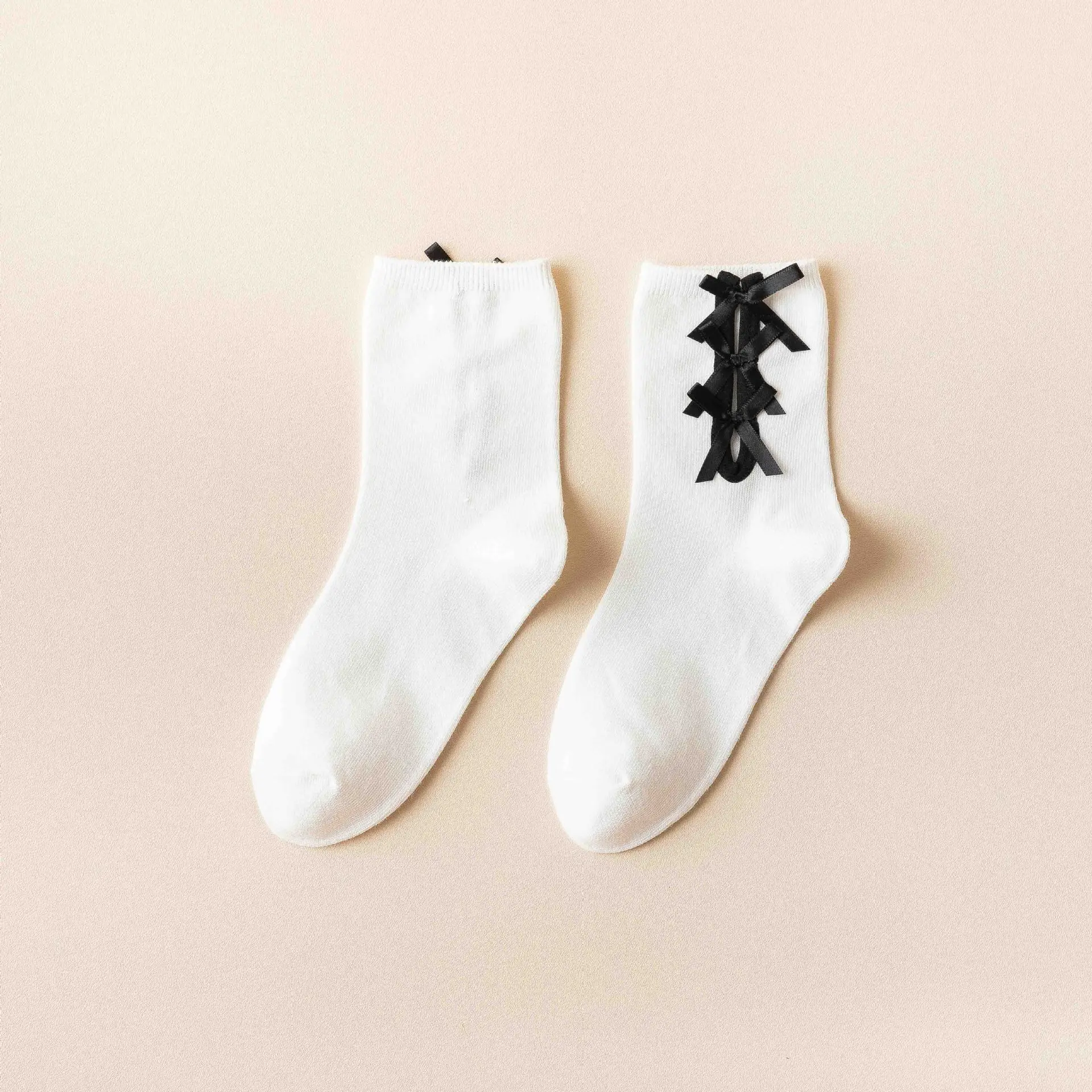 wholesale custom new white Lolita cotton women socks preppy style jk uniform socks gaiters mid-tube socks