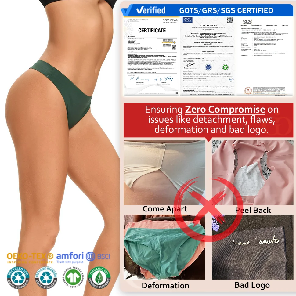 Custom Logo Seamless Panties Low Rise Ice Silk Traceless No Show Sexy Underwear Bonded Thongs Tangas Women Seamless Panties