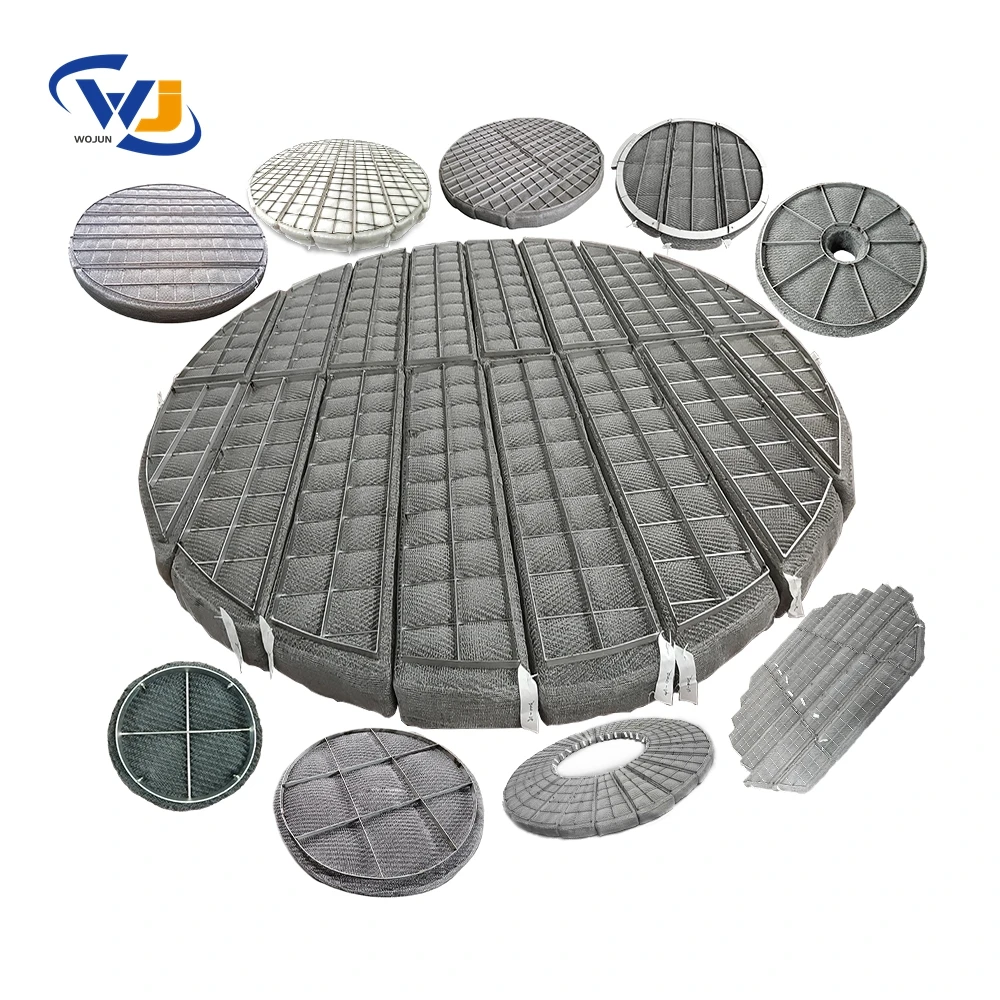 WOJUN Metal Stainless Steel tower internals Wire Mist Eliminator Mesh Pad Demister With Support Grid For Separation Tower