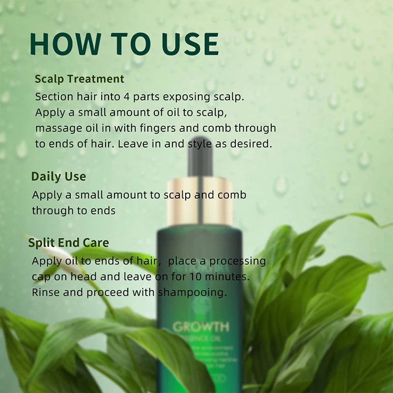 Private Label Organic Smoothing Repairing Hair Care Treatment Anti Loss Regrowth Scalp Elixirs Hair Growth Oil Serum 50ml