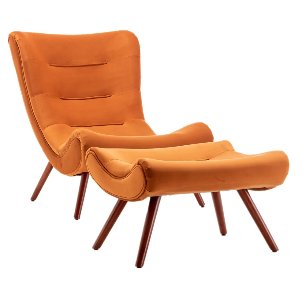 Modern Fabric Occasional egg chair with ottoman fireside  Accent Chair with Footstool,lounge chair with ottoman for living room