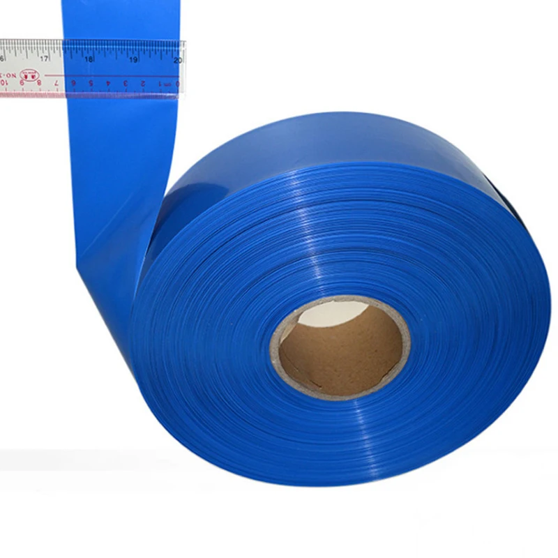 
30-500mm Lay-flat Width PVC Heat Shrink Wrap Tube Blue Color for 18650 Battery pack 