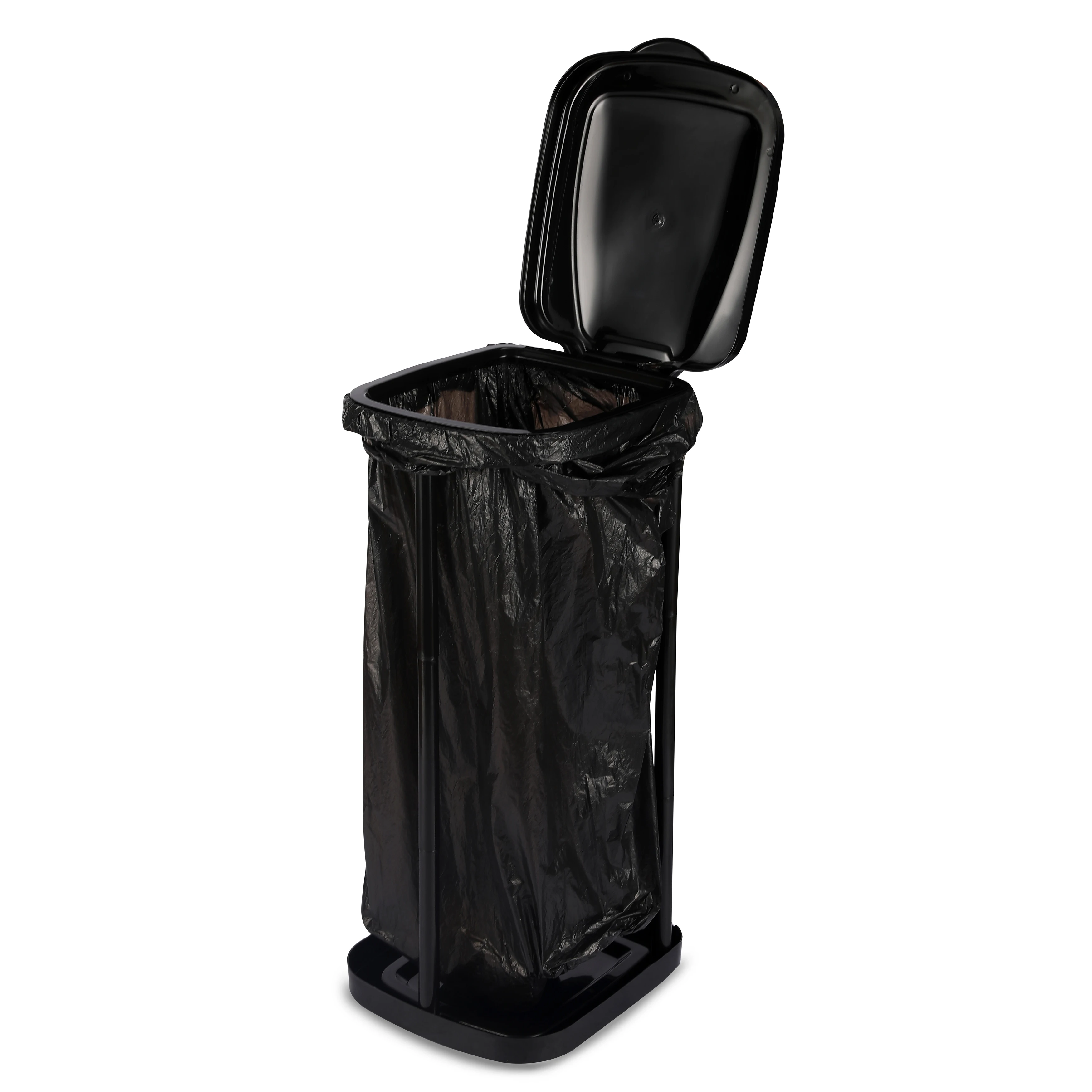Folding Portable 90L Trash Rubbish Waste Bag Frame Stand Holder With Cover