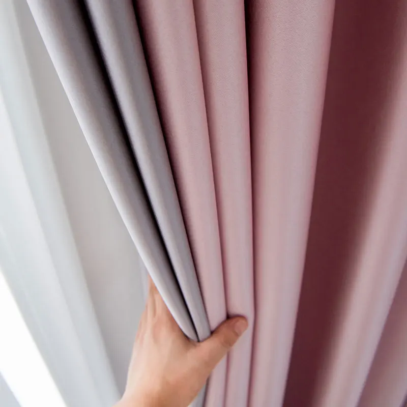 Classic Royal Quality Blackout Curtains Window Grommet Top Boho Room Darkening Light Pink Gray Patchwork Curtain For Kitchen