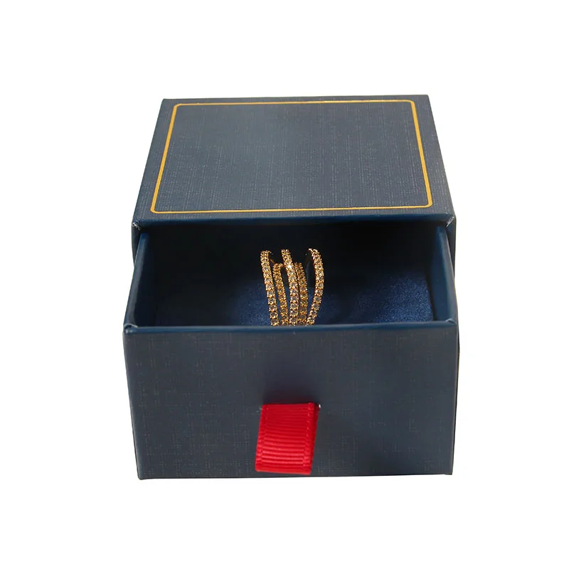 F.S.D Luxurious High Quality Custom Printing Drawer Jewelry Packaging Box Custom Logo Paper Jewelry Box On Top And Bottom