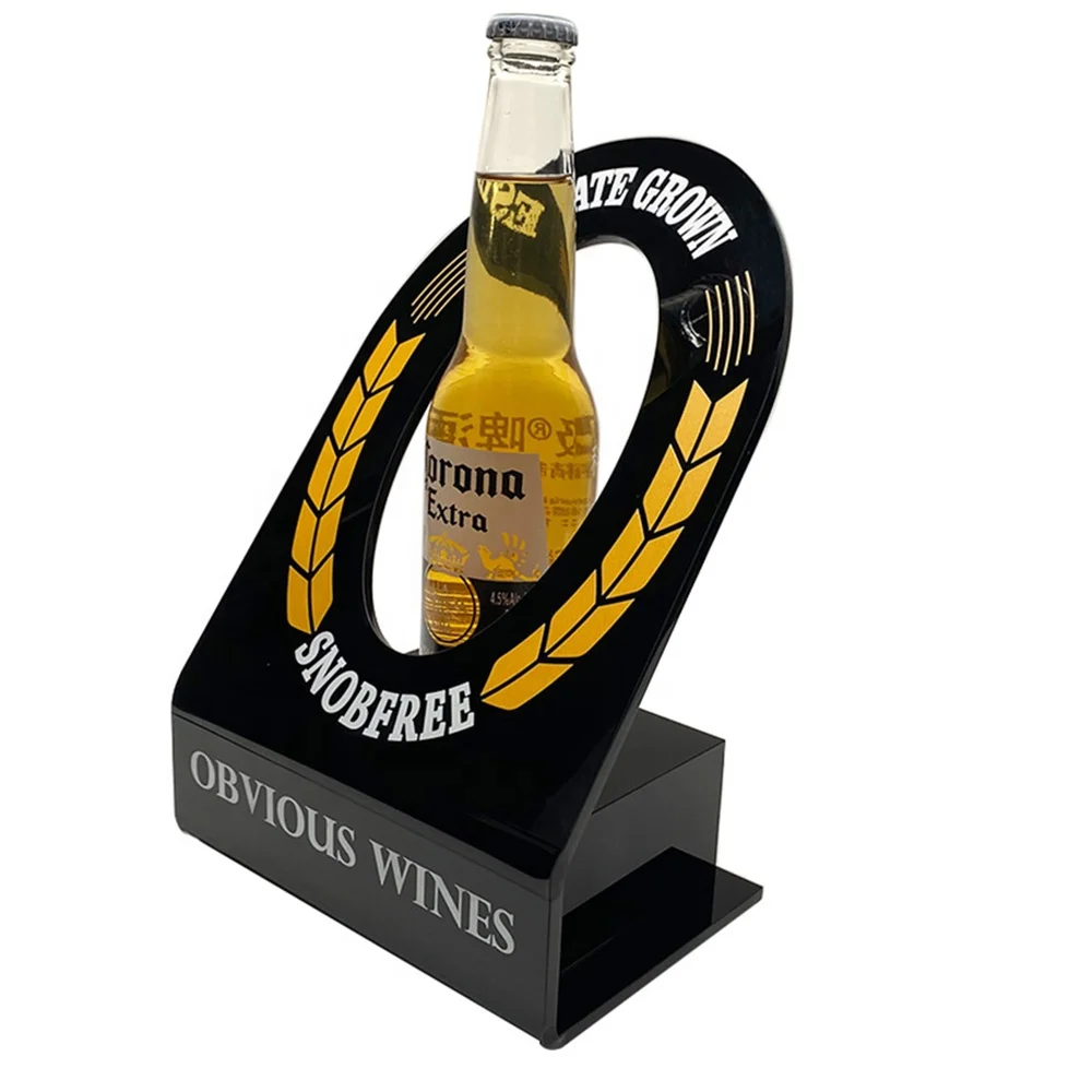 Luxury Design Led Lighted Acrylic Liquor Beer Wine Bottle Exhibition Display Stand Holder Rack Liquor Display for Retail Store